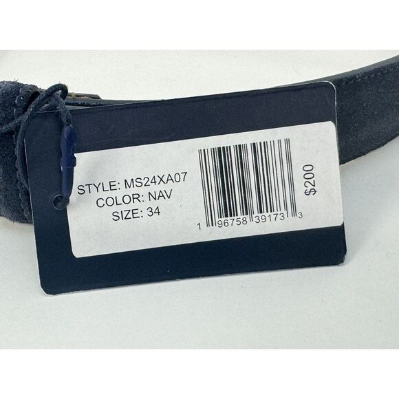 NWT PETER  MILLAR Excursionist Calf Suede Belt  NAVY Blue Men's Size 34 $200 - Picture 4 of 9